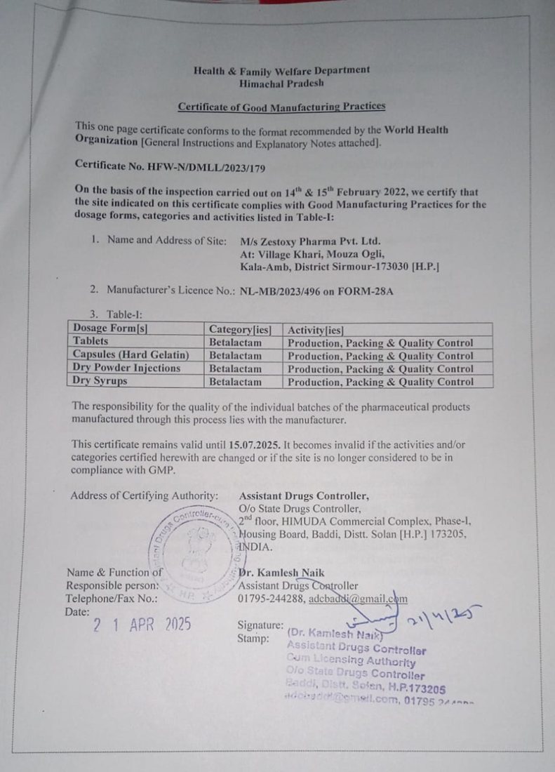 WHO Unit-1 certificate